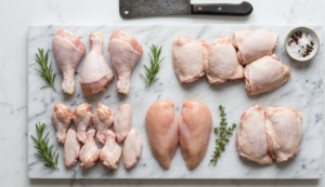 Halal chicken wings, thighs, drumsticks and breast available at Al Raziq Halal Foods