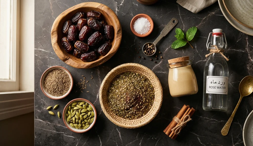 Arabic grocery store near me mississauga for essentials including Ajwa dates, spices and tahini at Al Raziq Halal Foods Mississauga